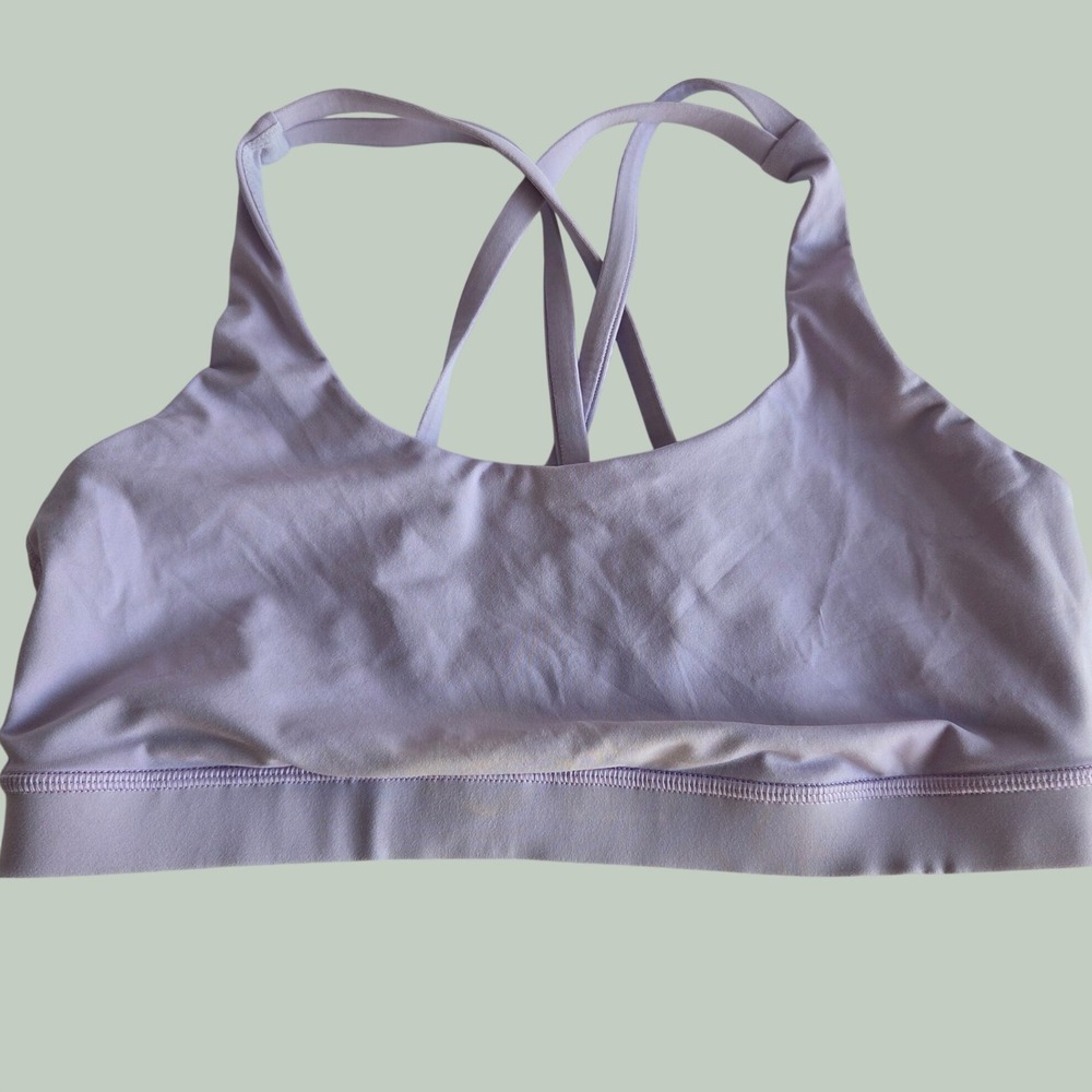 Lululemon Energy Bra Lavender Purple Strappy Back Medium Support Sports Bra